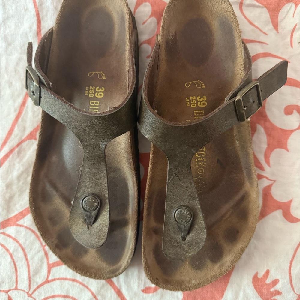 Birkenstock Dark Brown Leather Sandals